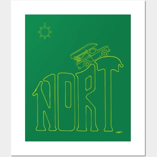 Nort Yellow Line Art Posters and Art